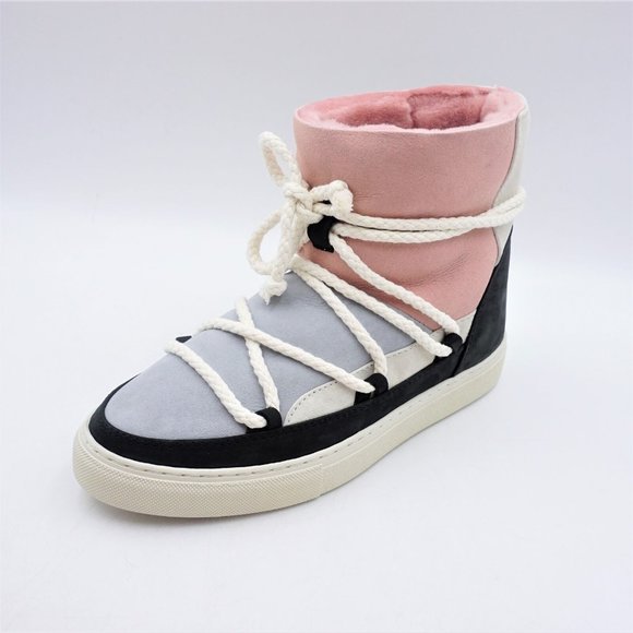 INUIKII Patchwork Winter Ankle Boots in Black and White - FCM62 - Picture 8 of 16